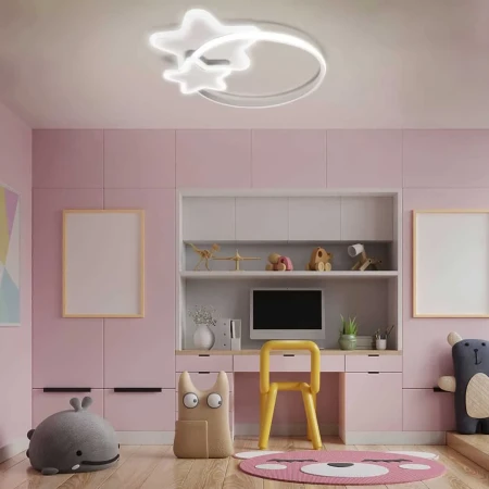 Lampa do pokoju dziecięcego na pilota LED BIAŁE GWIAZDKI 60W  416 - Decorativi